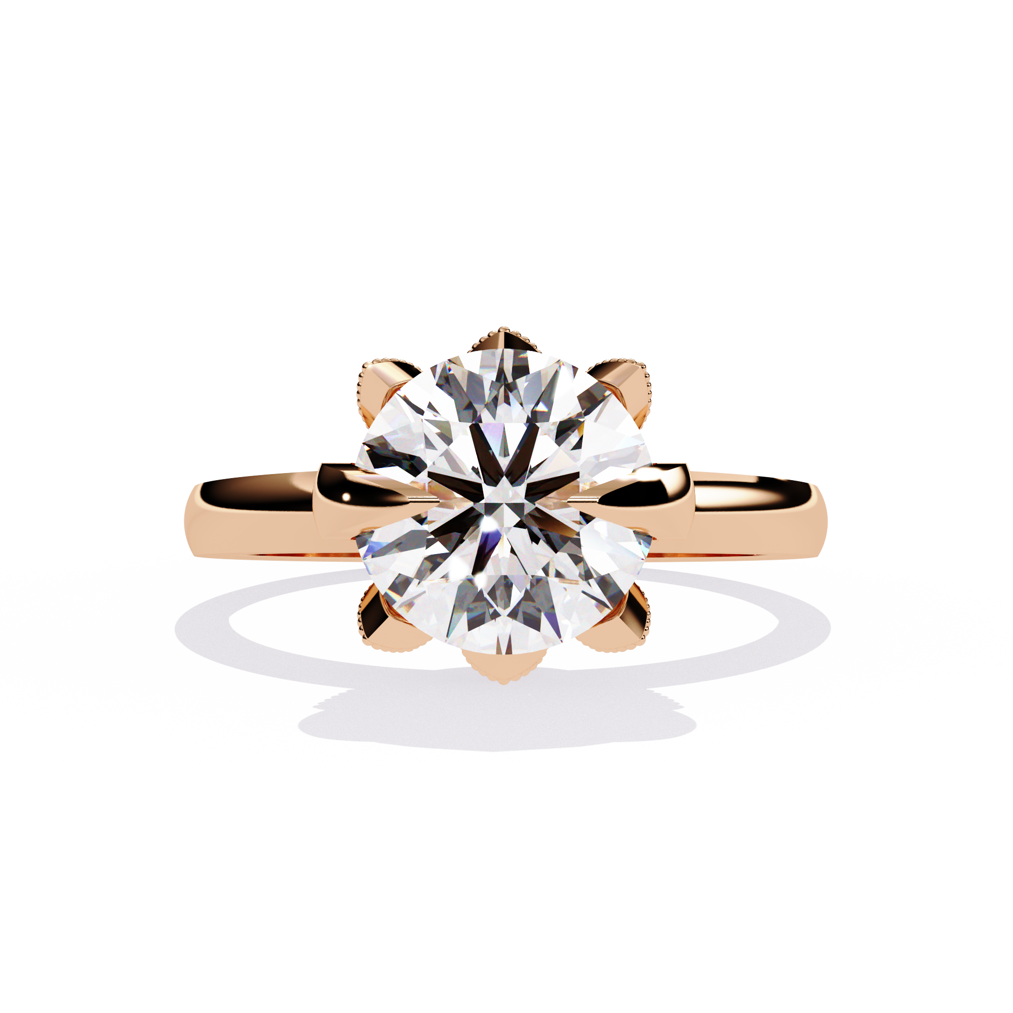 Solitairekart-3.17 CT Brilliant Round Lab Grown Diamond Solitaire Ring